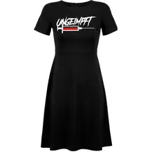 Damen kurzarm Kleid - Ungeimpft, Spritze - gewählte Variante