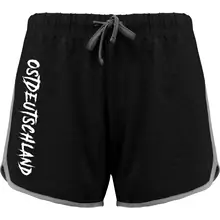 Damen kurze Sporthose - Ostdeutschland, Schrift Vorderseite