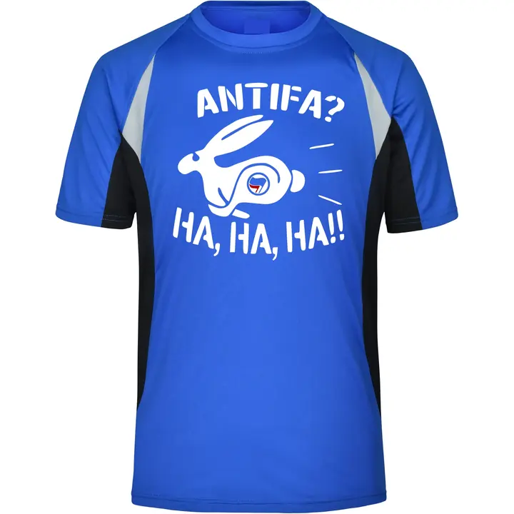 Herren Sportshirt - Antifa, ha ha ha