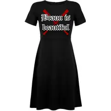 Damen kurzarm Kleid - Braun is beautiful Vorderseite