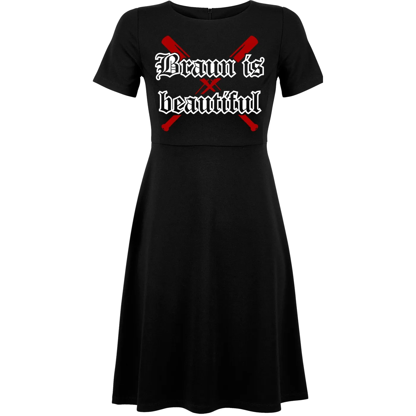 Damen kurzarm Kleid - Braun is beautiful