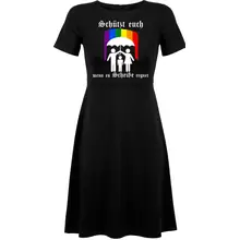 Damen kurzarm Kleid - Schützt euch wenn es Scheiße regnet - gewählte Variante