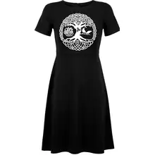 Damen kurzarm Kleid - Lebensbaum Vorderseite