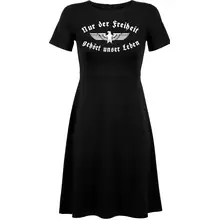 Damen kurzarm Kleid - Nur der Freiheit gehört unser Leben Vorderseite