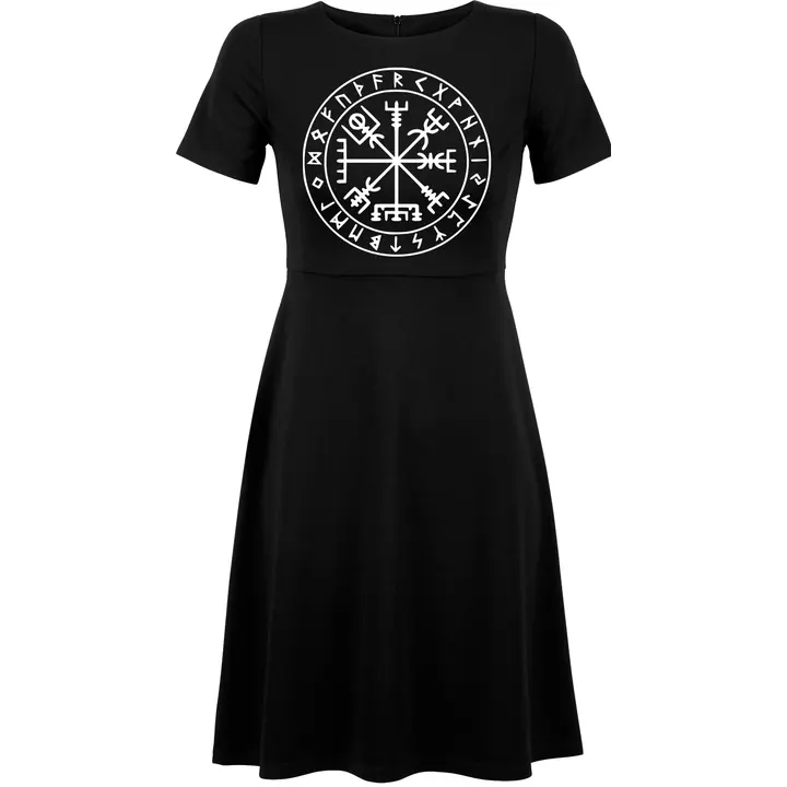 Damen kurzarm Kleid - Vegvisir