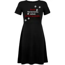 Damen kurzarm Kleid - Stoppt Tierversuche, nehmt Kinderschänder Vorderseite