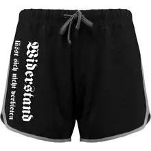 Damen kurze Sporthose - Widerstand lässt sich nicht verbieten Vorderseite