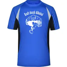 Herren Sportshirt - Kraft durch Alkohol Vorderseite