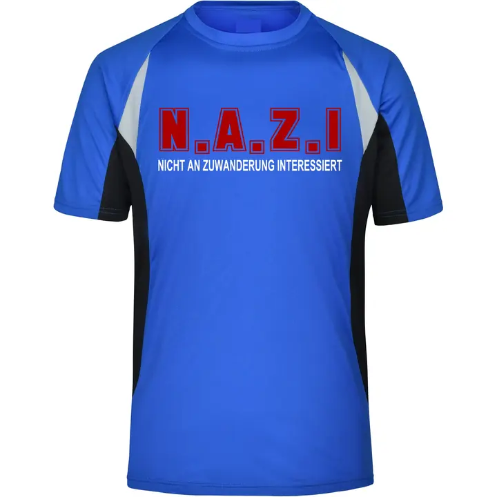 Herren Sportshirt - Nicht an Zuwanderung interessiert, Fahne