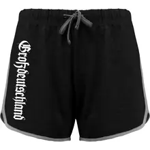 Damen kurze Sporthose - Großdeutschland, Schrift Vorderseite