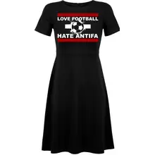 Damen kurzarm Kleid - Love Football hate Antifa Vorderseite