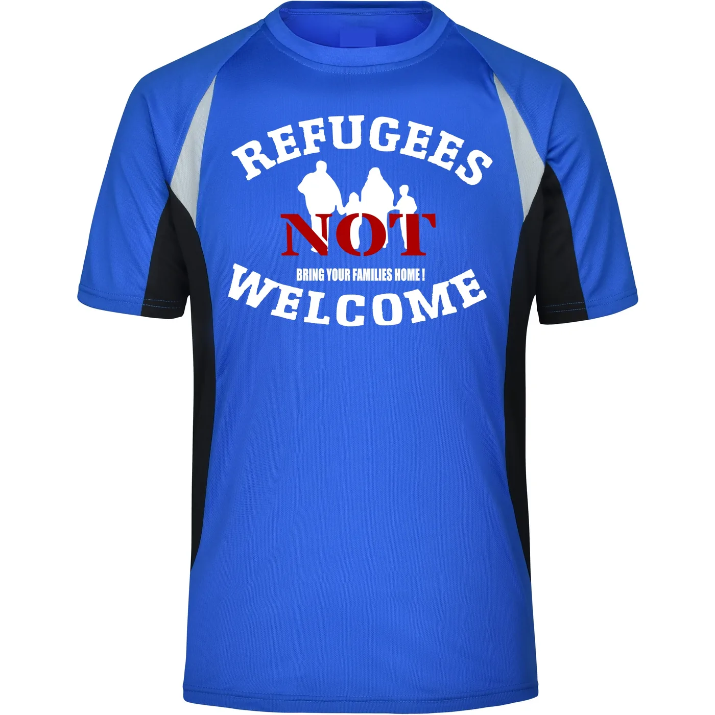 Herren Sportshirt - Refugees not welcome