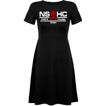 Damen kurzarm Kleid - NS HC, more than music Vorderseite