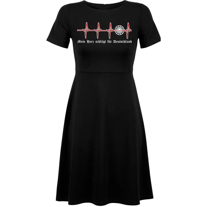 Damen kurzarm Kleid - Mein Herz schlägt für Deutschland
