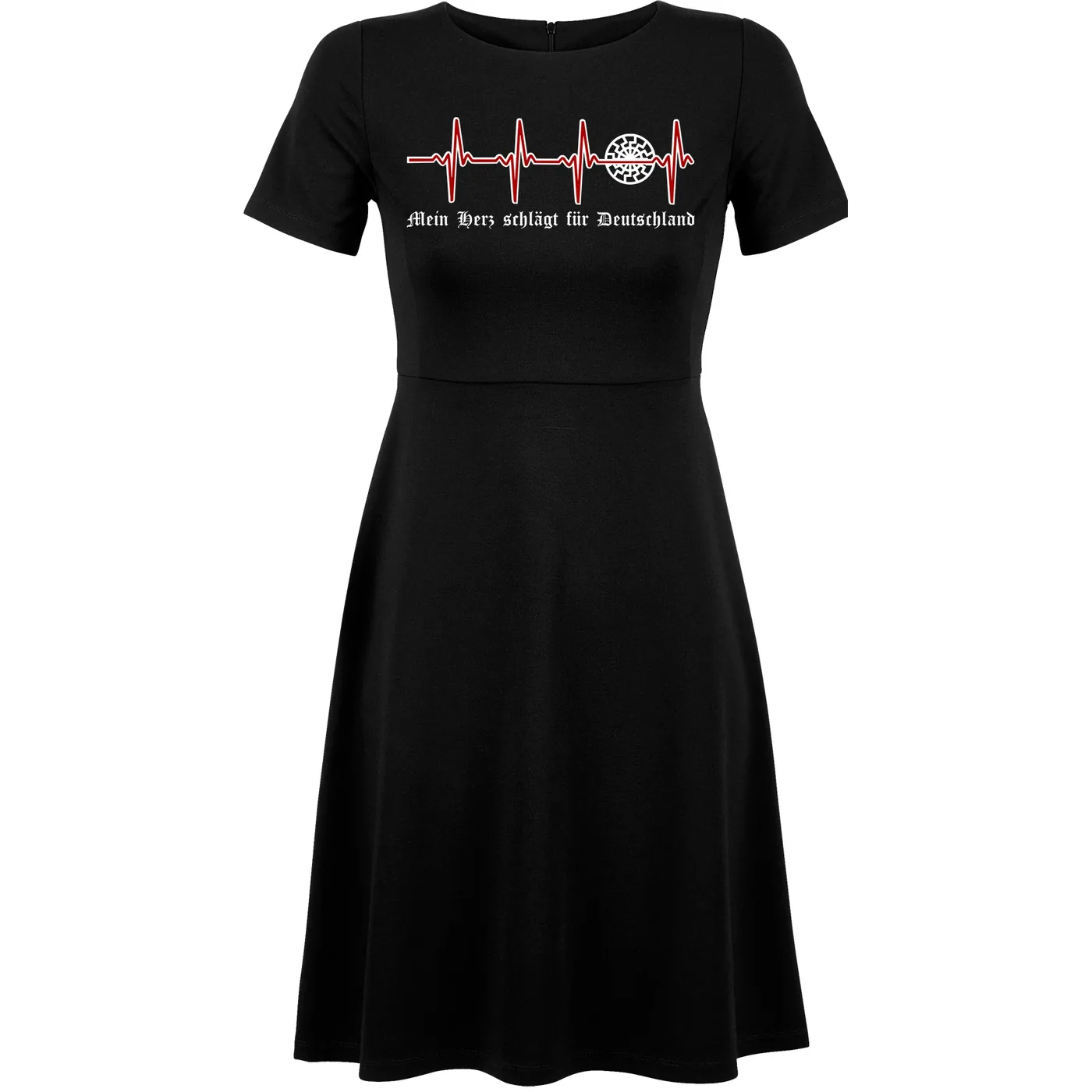 Damen kurzarm Kleid - Mein Herz schlägt für Deutschland