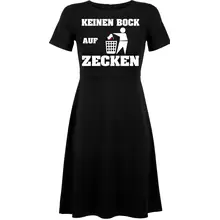 Damen kurzarm Kleid - Keinen Bock auf Zecken Vorderseite