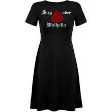 Damen kurzarm Kleid - Sieg oder Walhalla Vorderseite