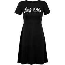 Damen kurzarm Kleid - Fuck 86a Vorderseite