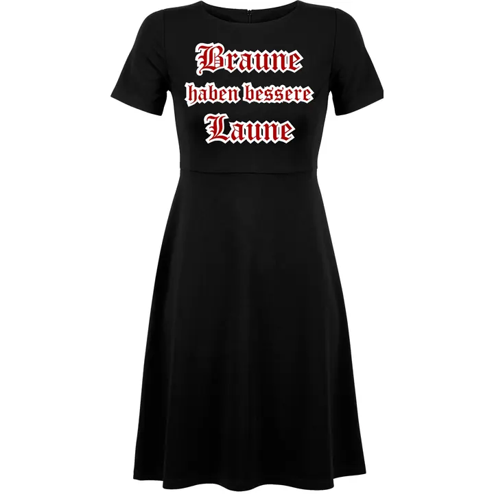 Damen kurzarm Kleid - Braune haben bessere laune