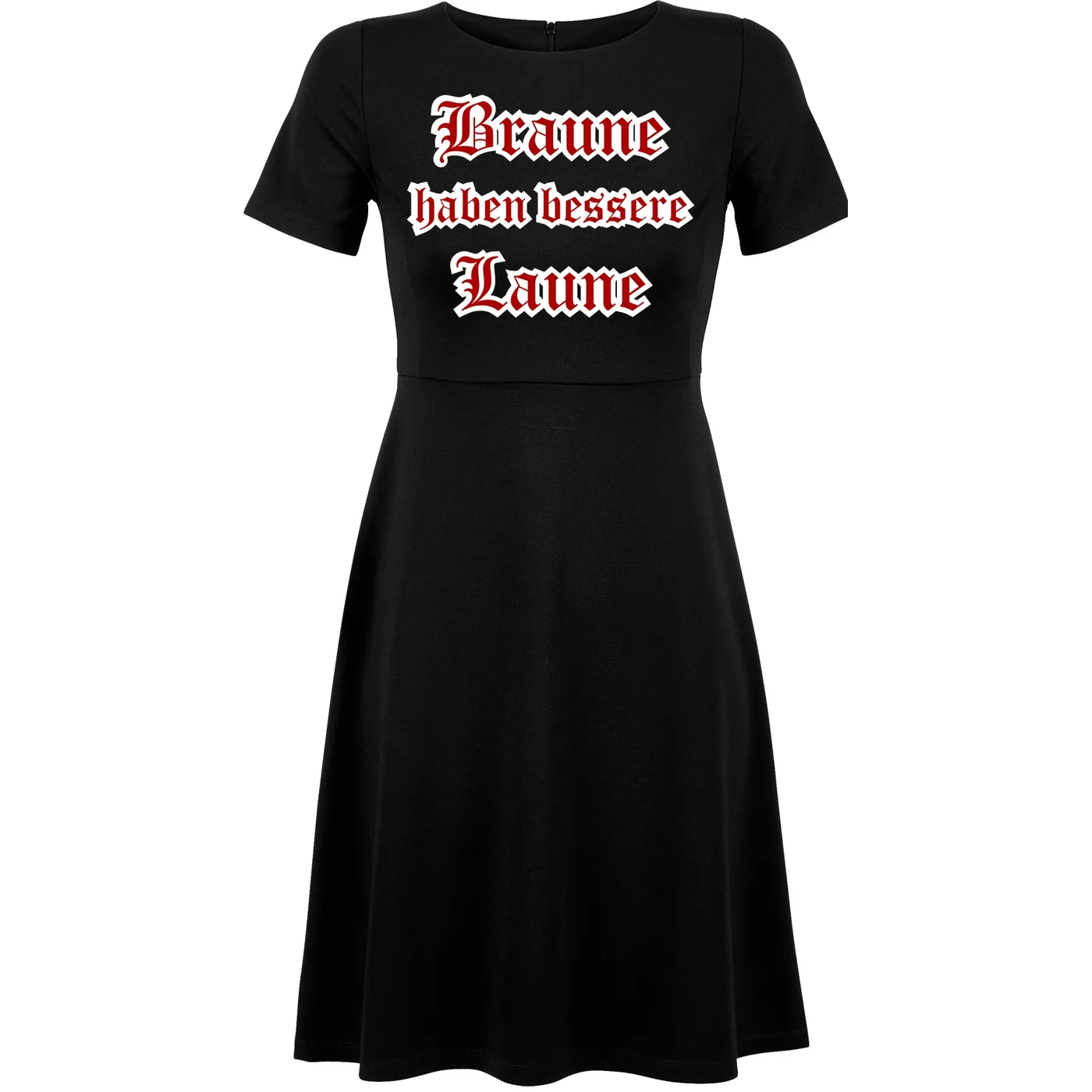 Damen kurzarm Kleid - Braune haben bessere laune
