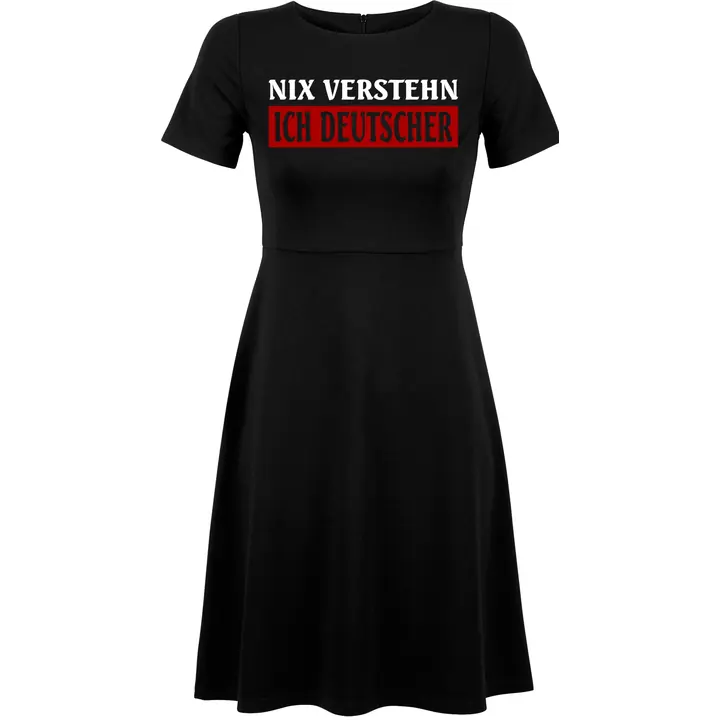 Damen kurzarm Kleid - Nix verstehen, ich deutscher