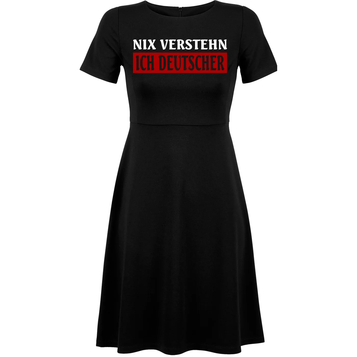 Damen kurzarm Kleid - Nix verstehen, ich deutscher