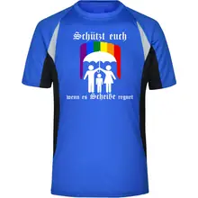 Herren Sportshirt - Schützt euch wenn es Scheiße regnet - gewählte Variante