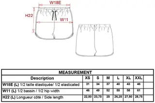 Damen kurze Sporthose - Waldläufer Größentabelle