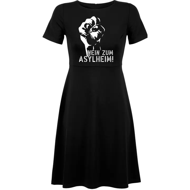 Damen kurzarm Kleid - Nein zum Asylheim