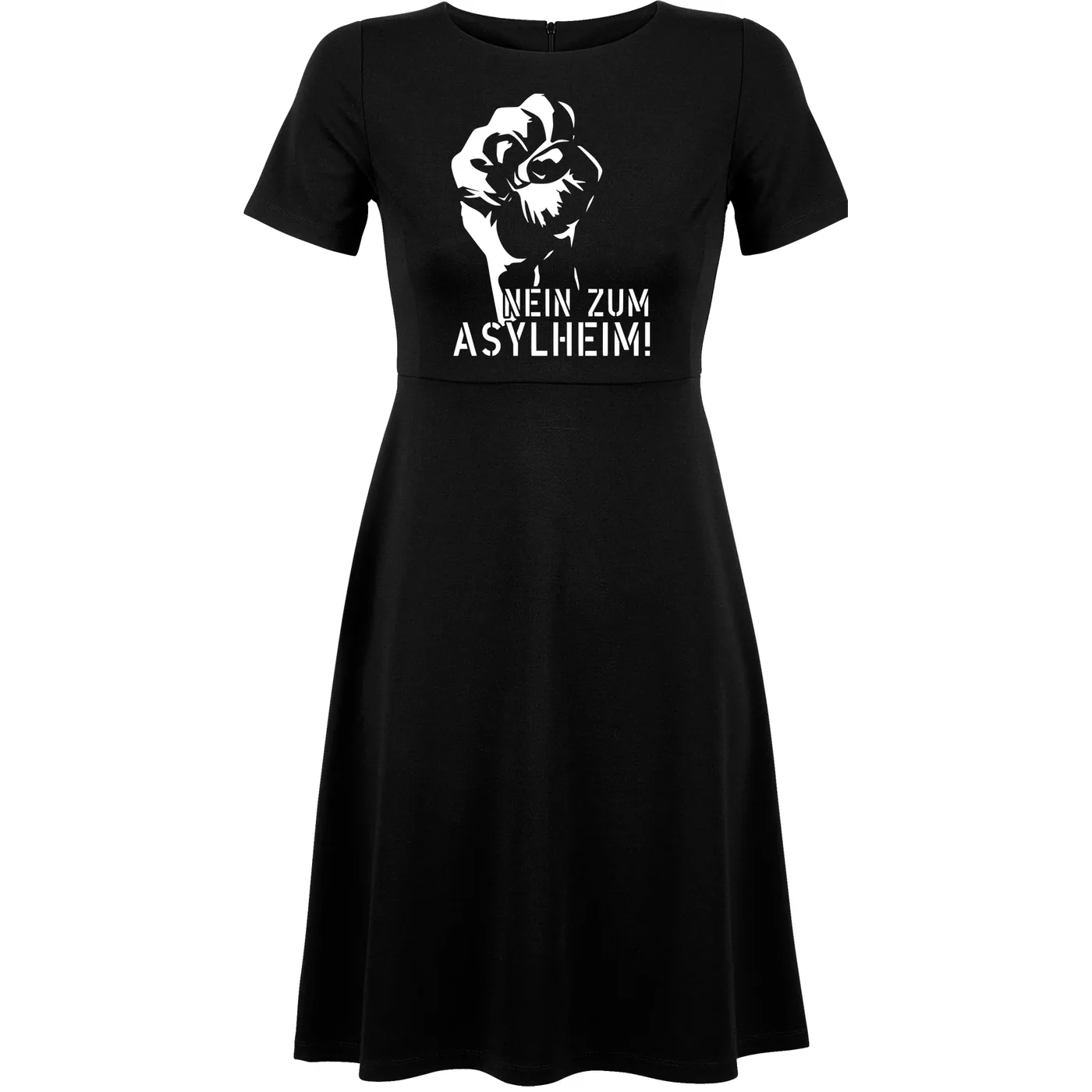 Damen kurzarm Kleid - Nein zum Asylheim