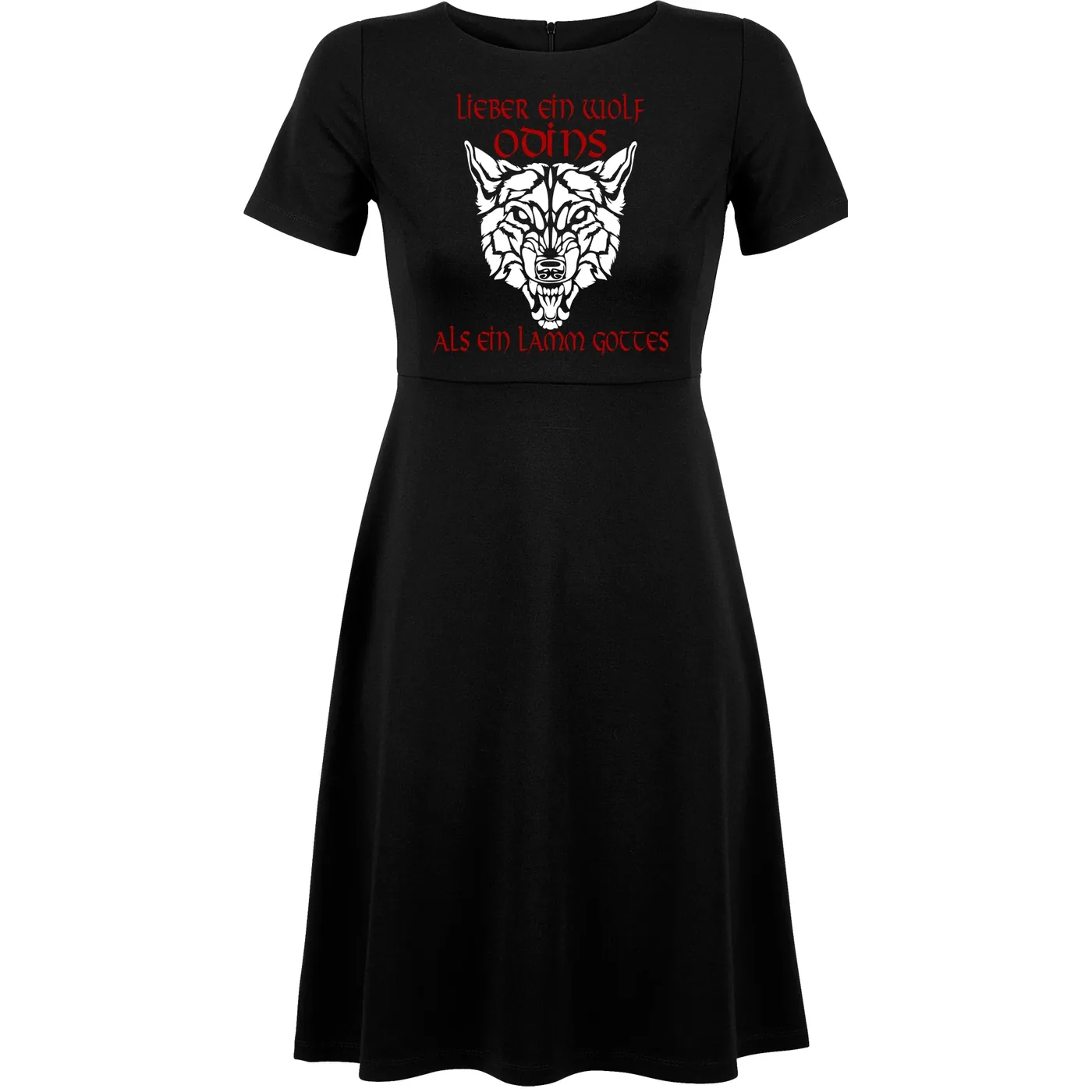 Damen kurzarm Kleid - Lieber ein Wolf Odins als ein Lamm Gottes