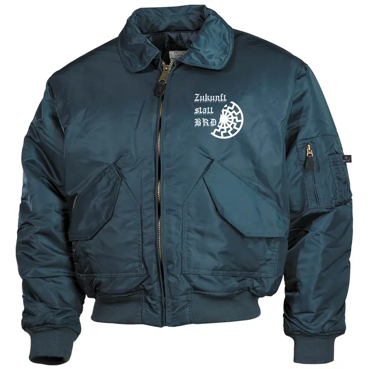 Bestickte Herren CWU Jacke, Navyblau - Zukunft statt BRD