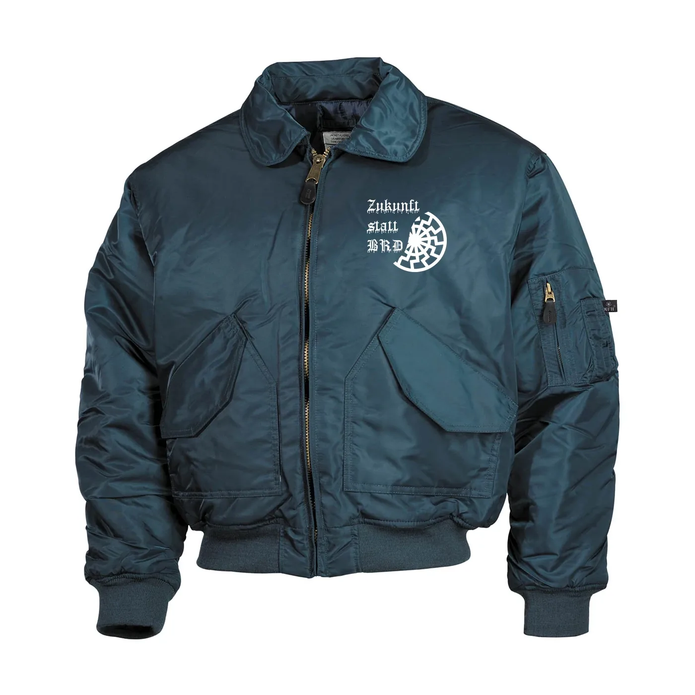 Bestickte Herren CWU Jacke, Navyblau - Zukunft statt BRD