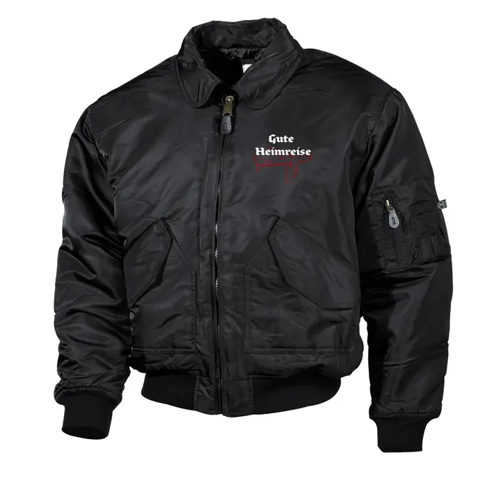 Bestickte Herren CWU Jacke, Schwarz - Gute Heimreise