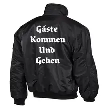 Bestickte Herren CWU Jacke, Schwarz - Gute Heimreise Rückseite