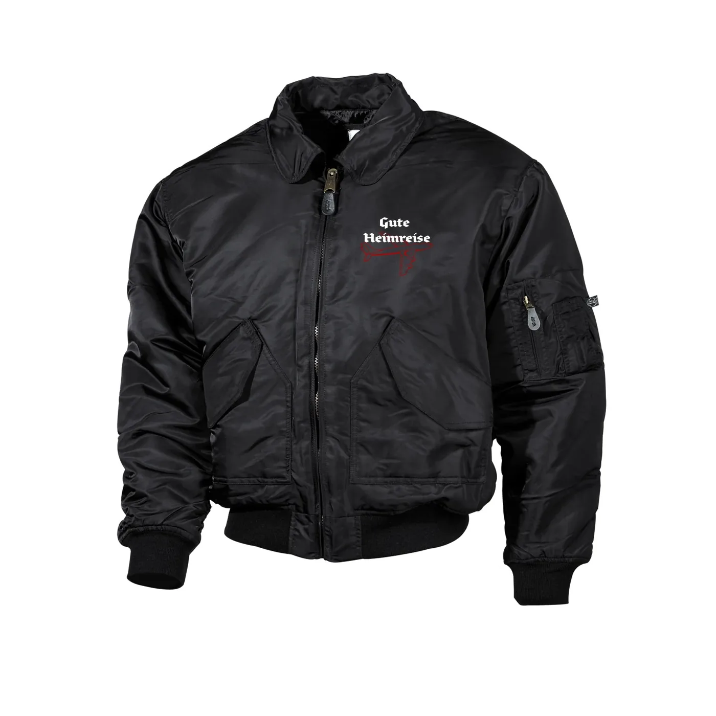 Bestickte Herren CWU Jacke, Schwarz - Gute Heimreise