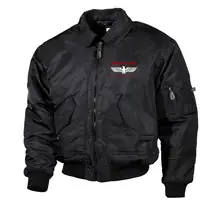 Bestickte Herren CWU Jacke, Schwarz - Widerstand, wer nicht kämpft hat verloren Vorderseite
