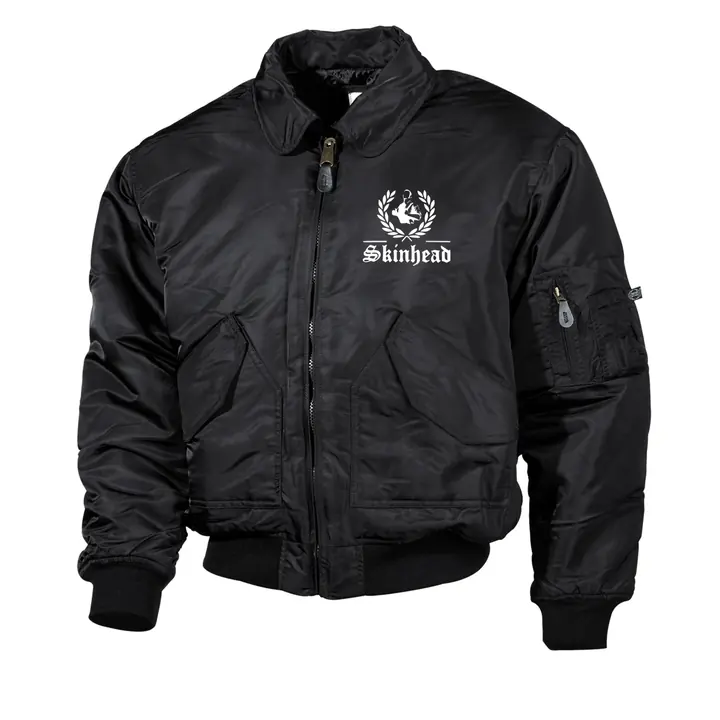 Bestickte Herren CWU Jacke, Schwarz - Für immer Skin