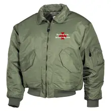 Bestickte Herren CWU Jacke, Oliv - Deutsch sein, heißt treu sein - gewählte Variante