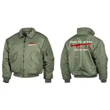 Bestickte Herren CWU Jacke, Oliv - Mg42 Einigkeit, Recht und Freiheit Vorder- und Rückseite