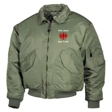 Bestickte Herren CWU Jacke, Oliv - Wir sind das Volk - gewählte Variante