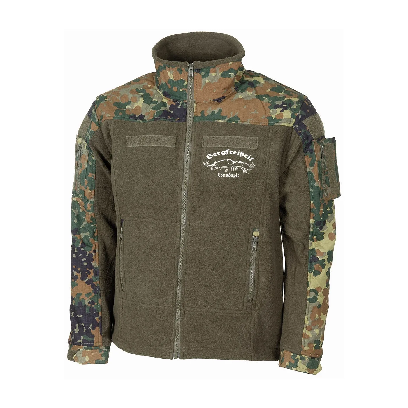 Bestickte Fleecejacke "Combat", flecktarn - Consdaple, Bergfreiheit