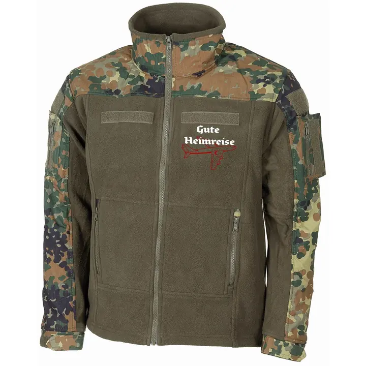 Bestickte Fleecejacke "Combat", flecktarn - Gute Heimreise