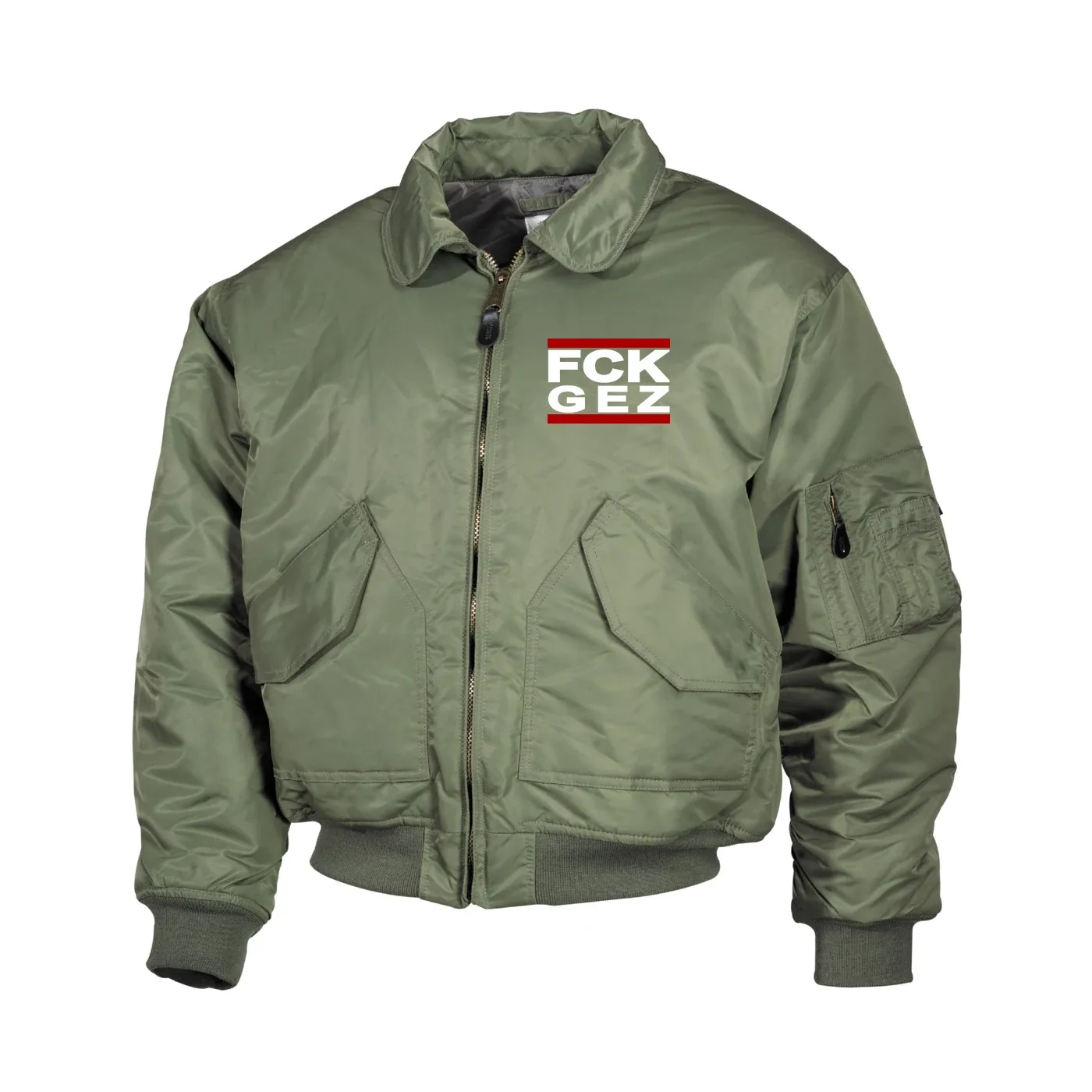 Bestickte Herren CWU Jacke, Oliv - FCK GEZ