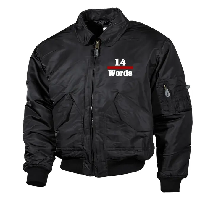 Bestickte Herren CWU Jacke, Schwarz - 14 Words