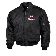 Bestickte Herren CWU Jacke, Schwarz - 14 Words - gewählte Variante