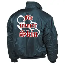 Bestickte Herren CWU Jacke, Navyblau - Für immer Skin Rückseite