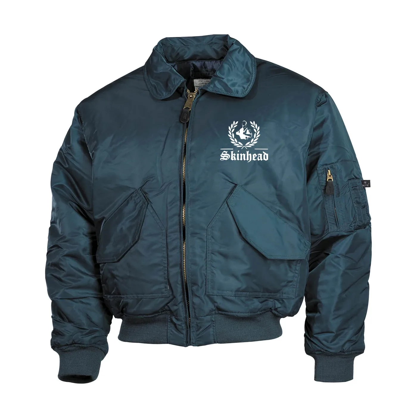 Bestickte Herren CWU Jacke, Navyblau - Für immer Skin