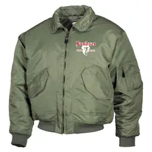 Bestickte Herren CWU Jacke, Oliv - Landser, Soldat Vorderseite