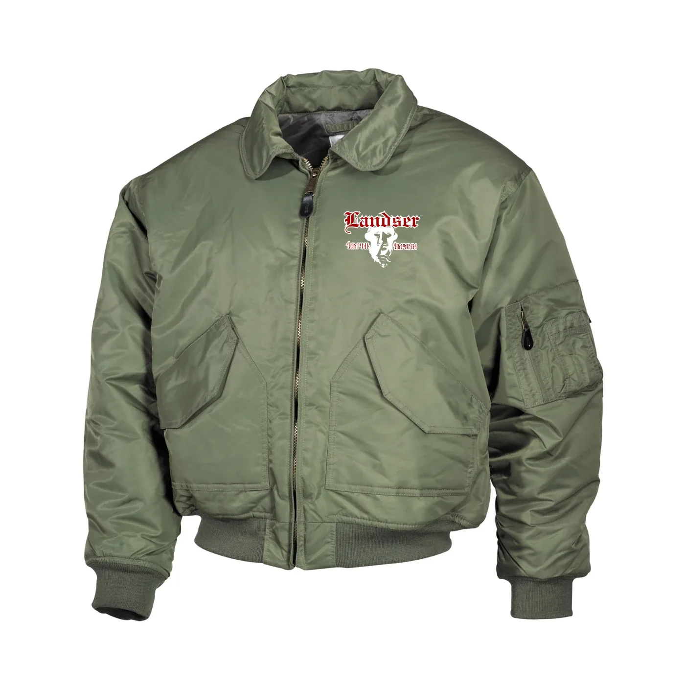 Bestickte Herren CWU Jacke, Oliv - Landser, Soldat